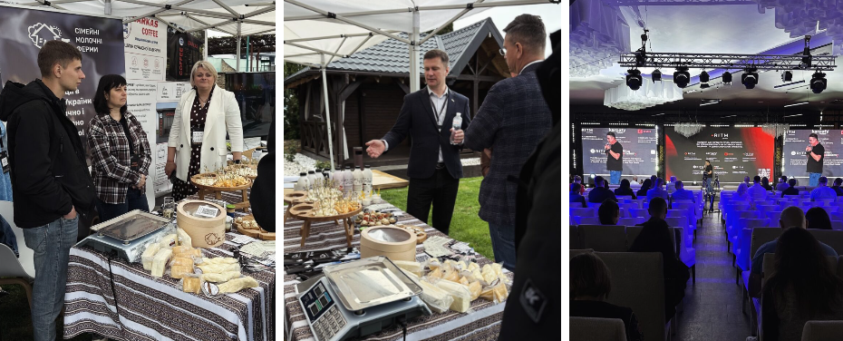 Family dairy farms team tasting at Rivne invest forum